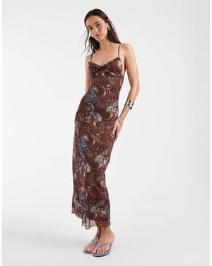 Motel Alnaka Feathery Cami Maxi Dress - White