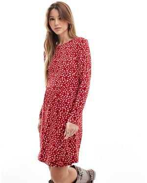 Wednesday's Girl Smudge Spot Mini Dress - Red