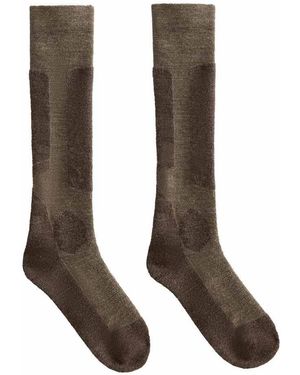 Oysho Woolmark® Wool Blend Long Ski Socks - Brown