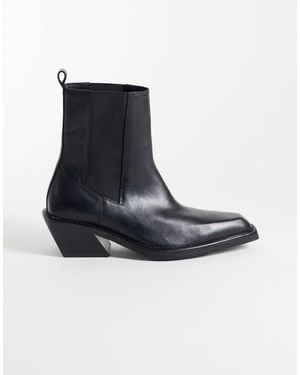ASOS Russo bottines western en cuir chunky es - Noir