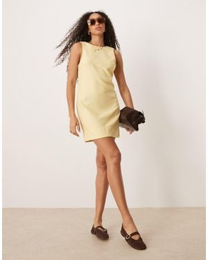 Pimkie Linen Blend Sleeveless Mini Dress - Natural
