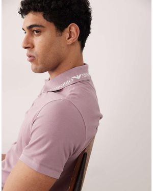 Emporio Armani Bodywear Polo With Logo Collar - Pink