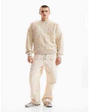 Desigual – vintage-strickpullover - Natur