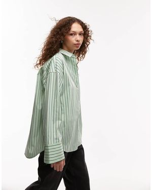 ARKET Camicia A Righe Con Polsini Ampi - Verde