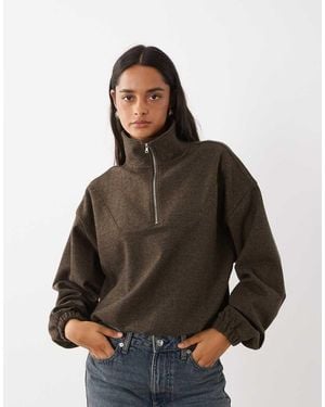 ASOS Giacca Windbreaker Mezza Zip - Marrone