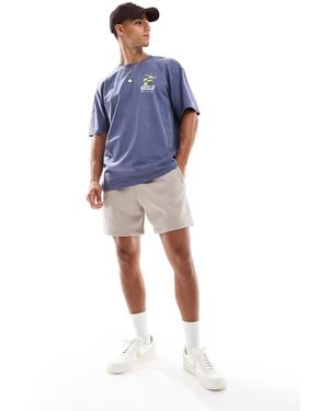 Hollister Short mi-long en molleton avec logo - taupe - Bleu