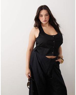 ASOS Asos Design Curve Waistcoat Jumpsuit - Black