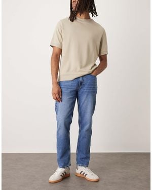 Mango – lori – straight jeans aus baumwolle - Natur