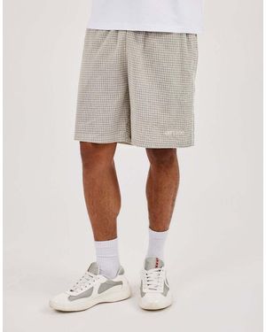 CERNUCCI Check Relaxed Short With Piping - Natural