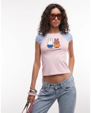 Daisy Street X Miffy Live Laugh Love Raglan T-shirt - Red