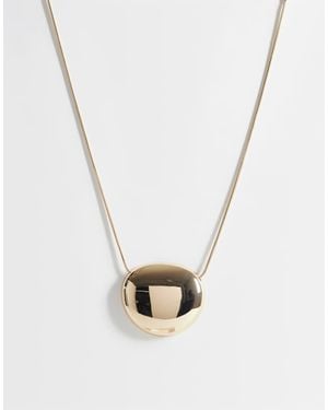 ASOS Collana Dorata Con Pendente Rotondo Minimal - Bianco