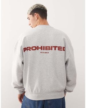 Prohibited Oversized Boxy Fit Logo Jumper - Grey
