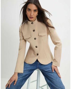 River Island Pocket Detail Structured Jacket - Blue