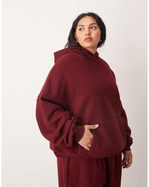 ARRANGE Curve – schwerer, hochwertiger oversize-kapuzenpullover - Rot