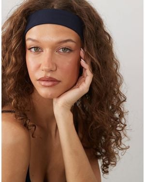 4505 – weiches, schmales yoga-stirnband - Blau