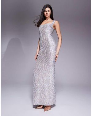 The Dolls House Antonia Sequin Cup Detailing Maxi Dress - Purple