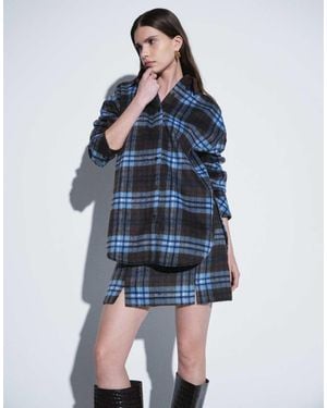 ASOS Oversized Asymmetric Hem Shirt Co-ord - Blue
