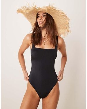 Free Society Costume Da Bagno Con Scollo Quadrato - Nero