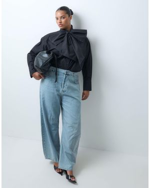 ASOS Asos design curve hemd mit großer schleifenbindung am hals - Blau