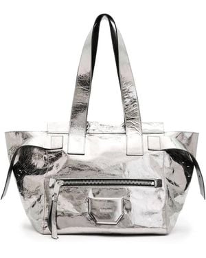 AllSaints Perez Silver Shoulder Bag - Grey