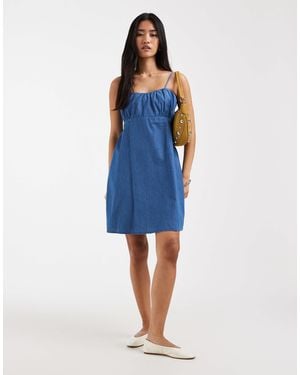 ONLY Chambray Cami Mini Dress - Blue