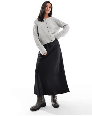 Vero Moda Satin Bias Midi Skirt - White