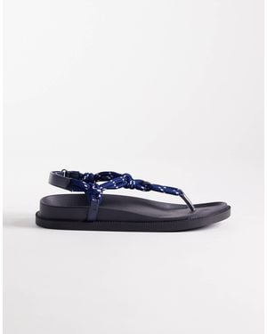SEQWL Rope Strap Thong Sandals - Blue