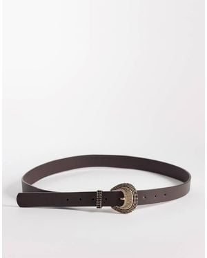 New Look Western Buckle Belt - Brown