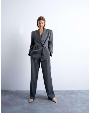 TOPSHOP Tonic Pleated Suit Trouser With Side Buckle - Blue