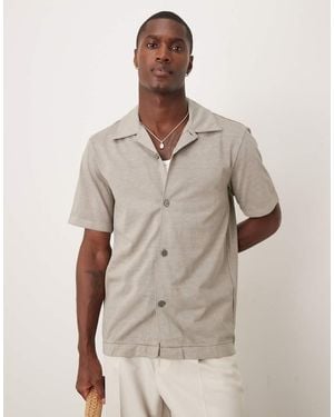 ARKET Camicia A Maniche Corte Pesante - Grigio