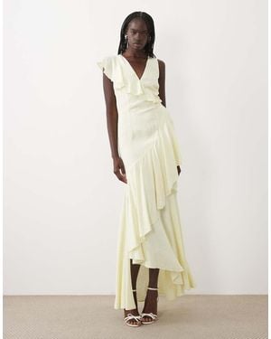 True Decadence Satin Floral Maxi Dress - Natural