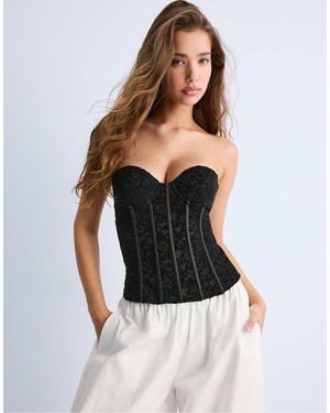 Stradivarius Lace Corset With Stays - Black
