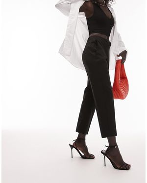 Topshop Unique Pantalon cigarette slim habillé - Noir