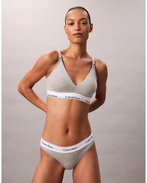 Calvin Klein Maternity Lightly Lined Icon Cotton Modal Triangle Bralette - Grey