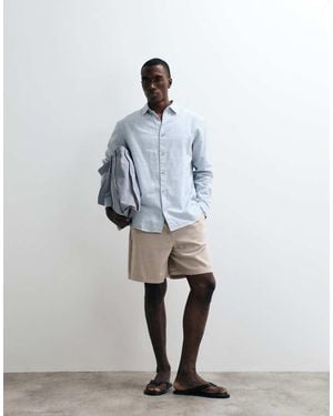 Jack & Jones Linen Blend Long Sleeve Shirt - White