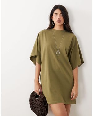 ASOS Mini Batwing T-shirt Dress-green