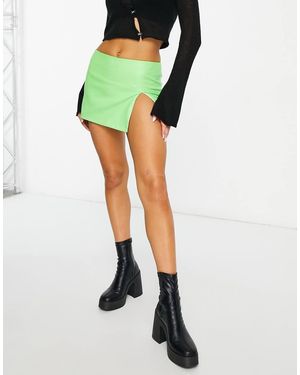 Edikted Minifalda Lima Estilo Años 90 De Cuero Sintético De - Verde