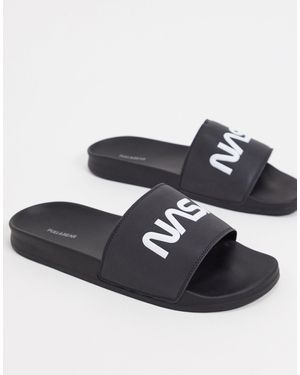 Pull&Bear Nasa Sliders - Black