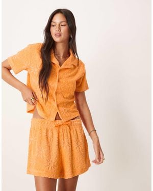 ASOS Towelling Boxer Short Co-ord - Orange