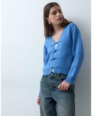 ASOS Cropped-cardigan mit mandarin-kragen-detail - Blau