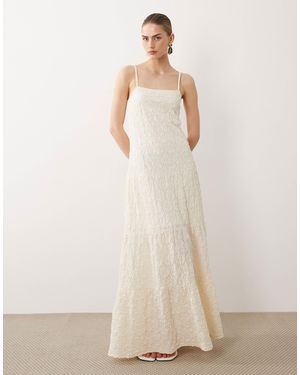 ASOS Lace Trapeze Maxi Dress - Natural