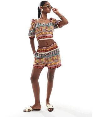 Vero Moda Tropical Summer Printed Short Co-ord - Multicolour