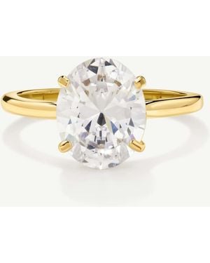 D.Louise Waterproof Oval Solitaire Ring – Tarnish-Free - White