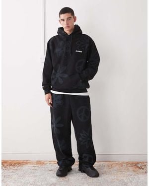 X-Large Peace Print Logo Cuffed joggers Co-ord - Black