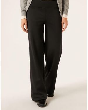 Calzedonia Plush Thermal Palazzo Trousers - Black