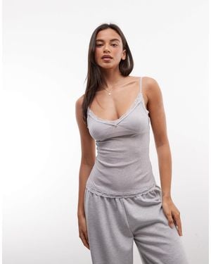 ASOS Mix & match transparentes mesh-cami mit spitzenbesatz - Lila