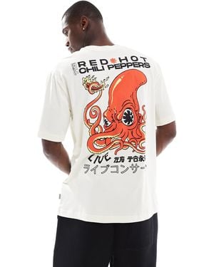Only & Sons Oversize T-shirt With Red Hot Chilli Peppers Print - White