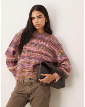JJXX Oversized Space Dye Knit Jumper - Brown