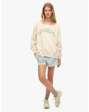 Superdry Athletic Essentials Bardot Crew Sweatshirt - Natural
