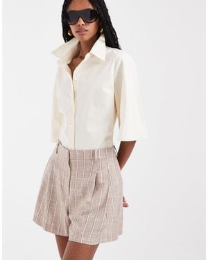 ASOS Tailored A Line Shorts With Linen - White